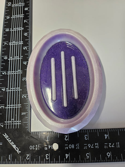 Purple soap dish