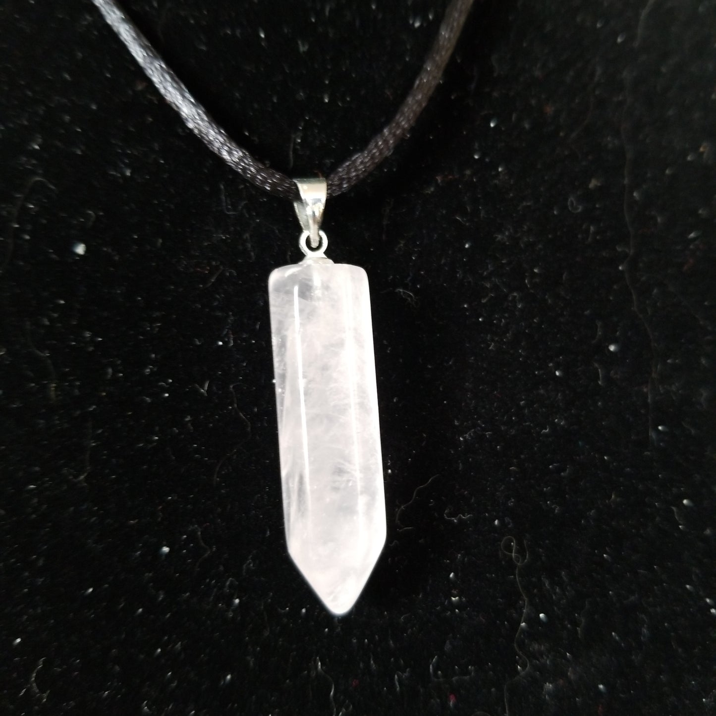 Clear quartz point necklace