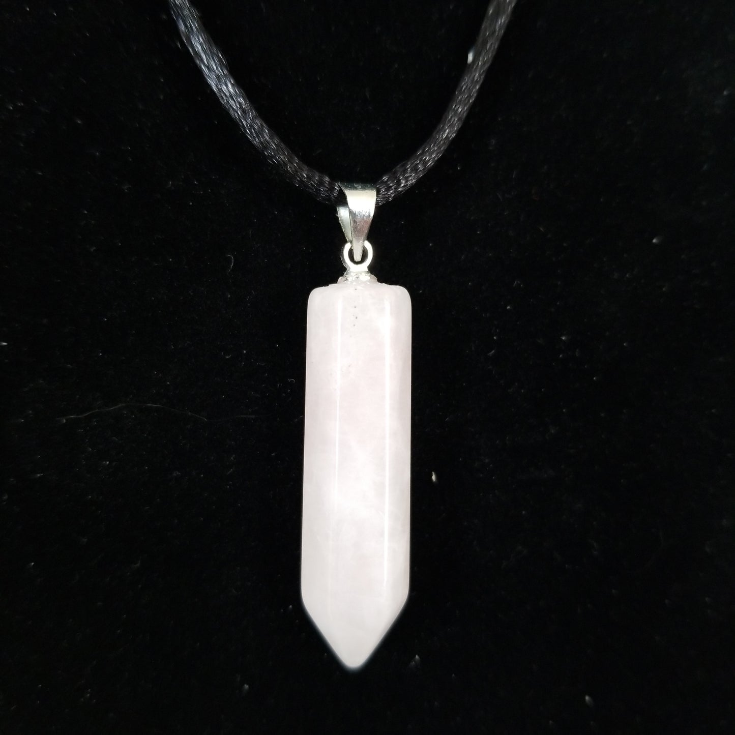 Milky quartz point necklace