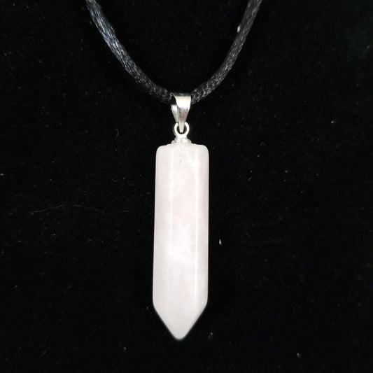 Milky quartz point necklace