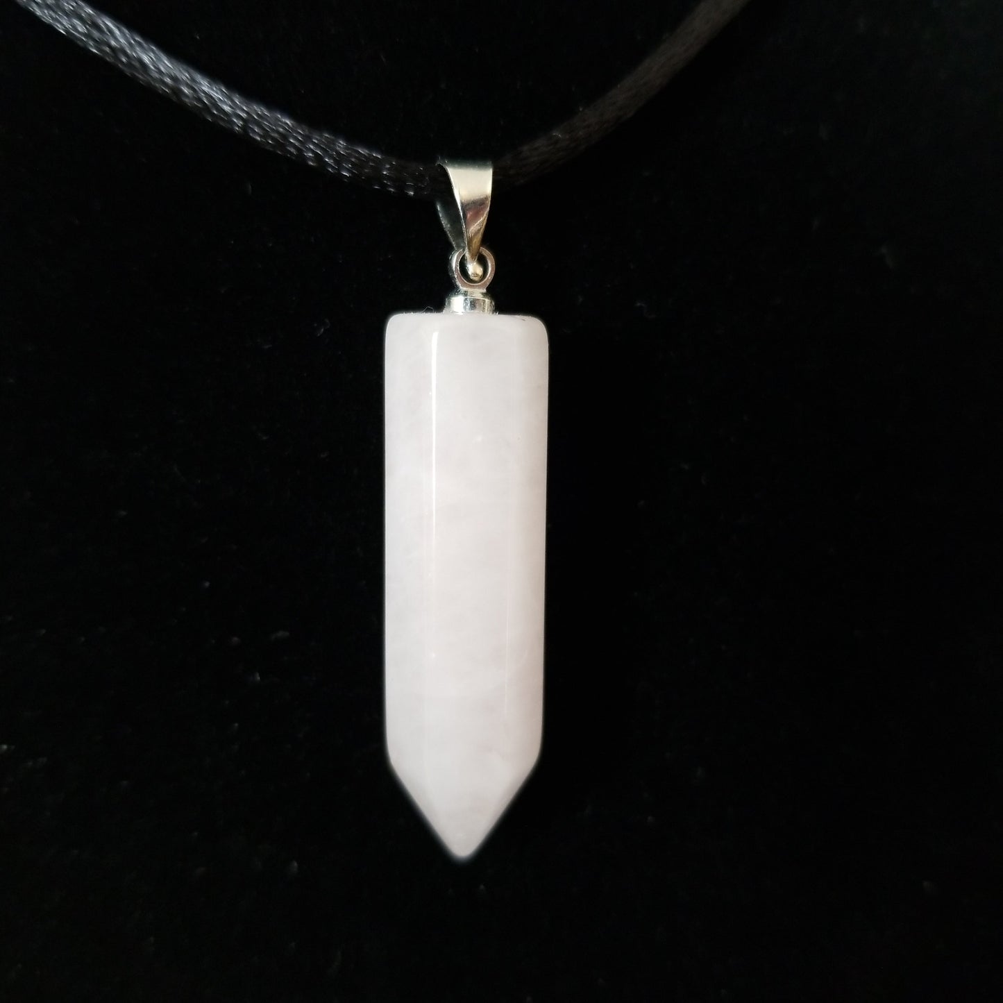 Milky quartz point necklace