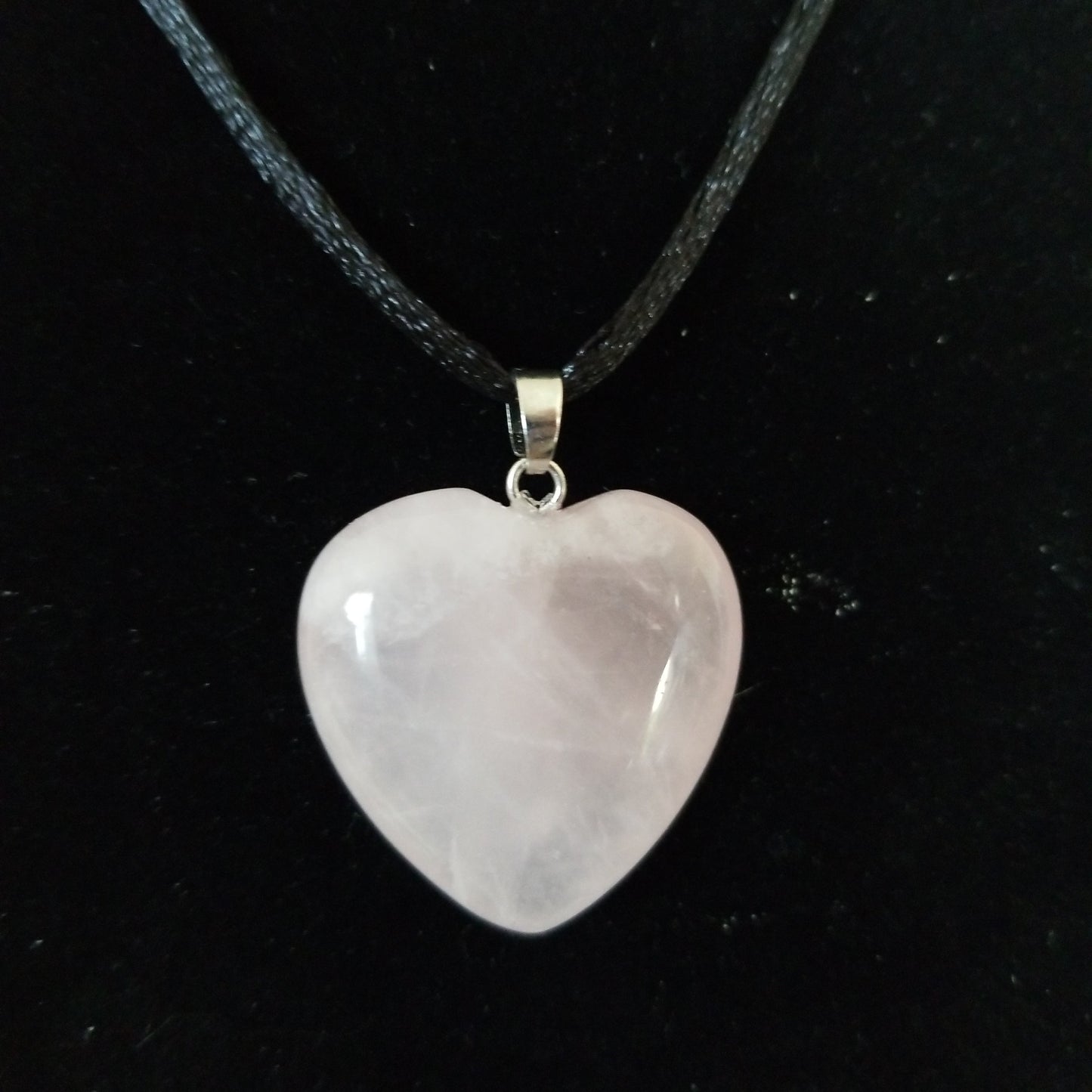 Rose quartz heart necklace