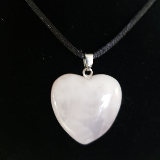 Milky quartz heart necklace