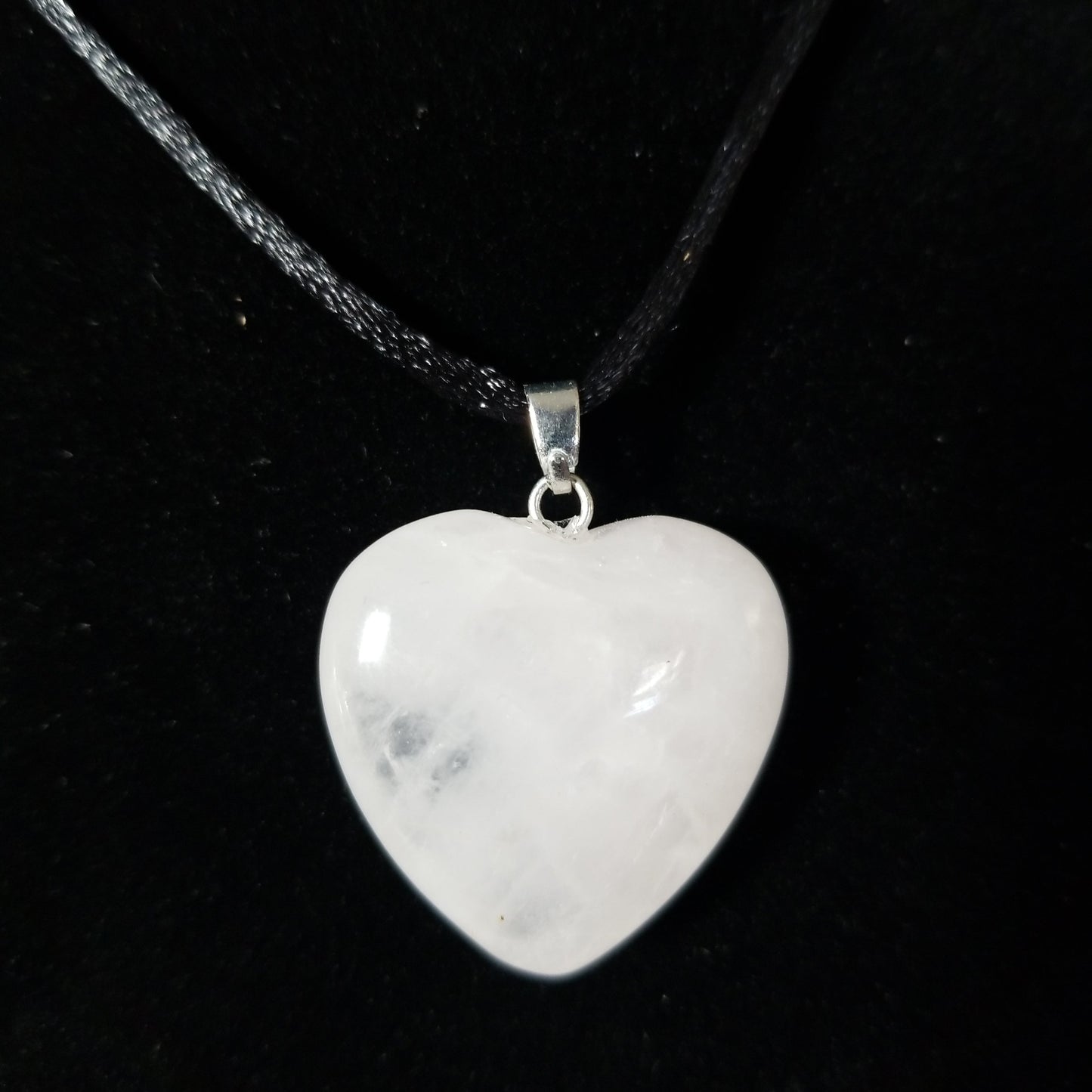 Milky quartz heart necklace