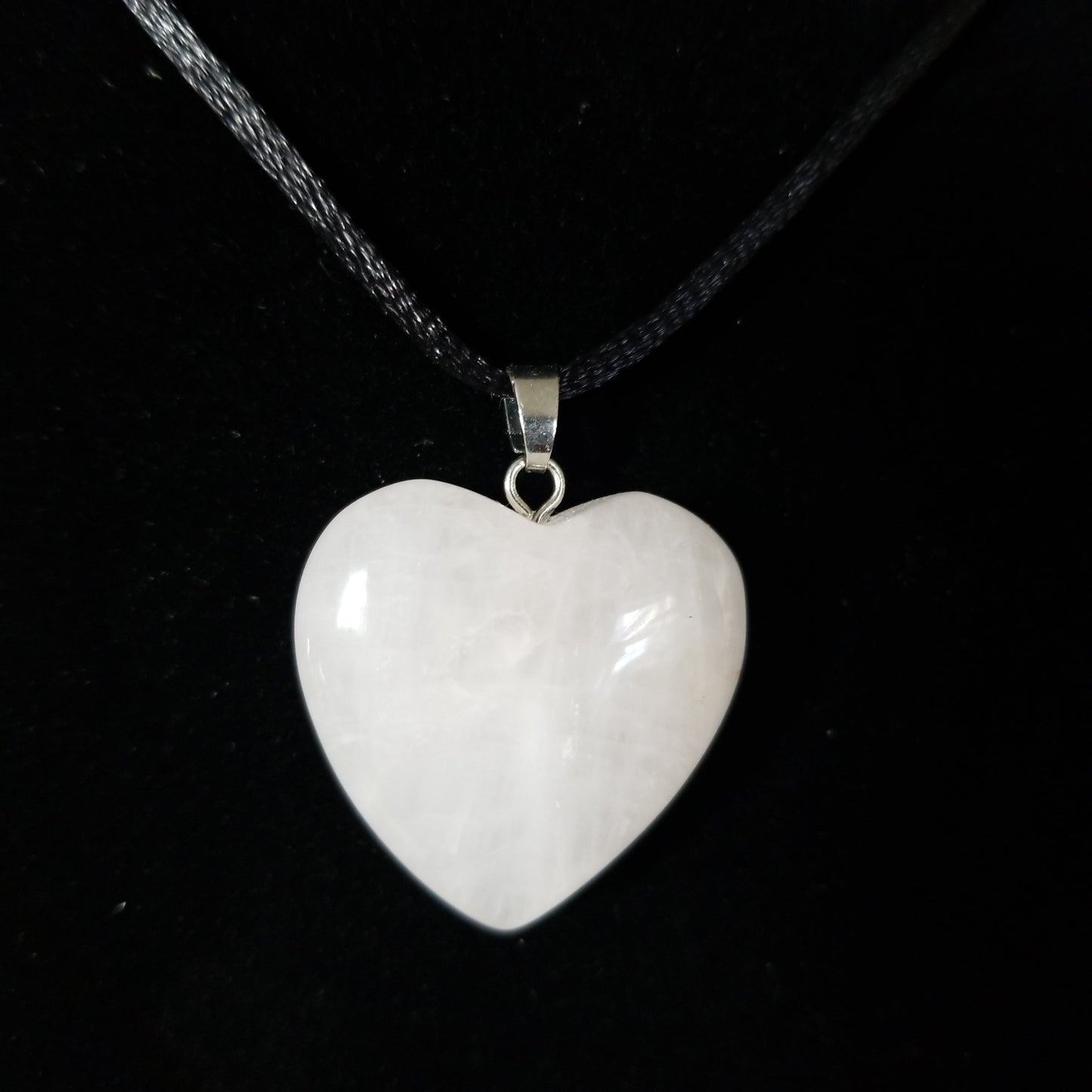 Milky quartz heart necklace