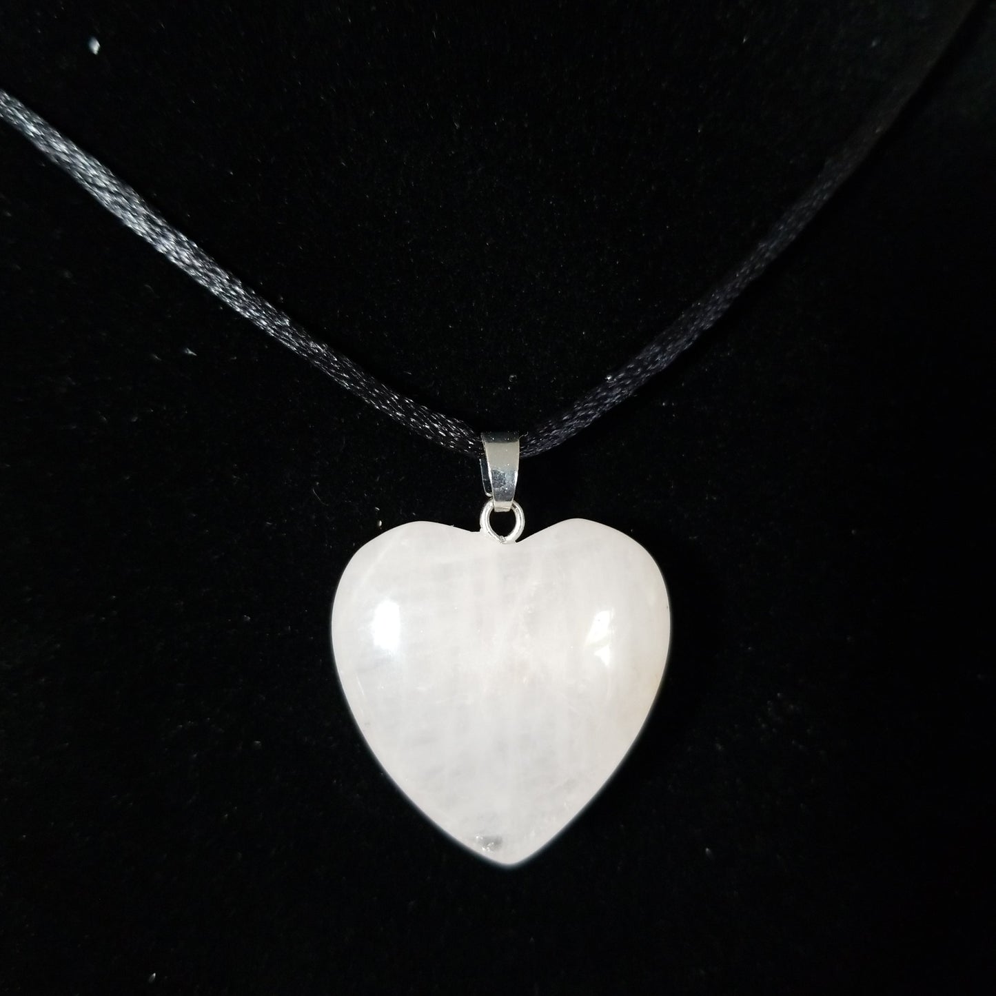 Milky quartz heart necklace