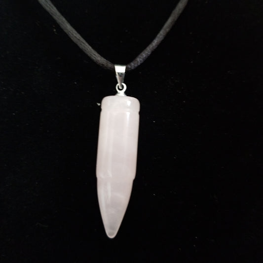 Milky quartz bullet necklace