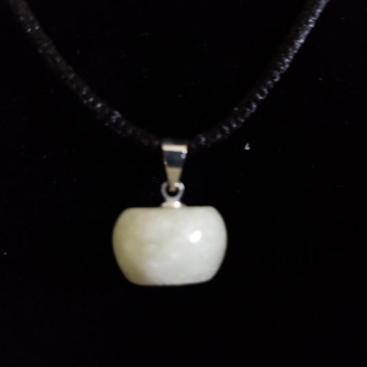 Milky quartz apple necklace