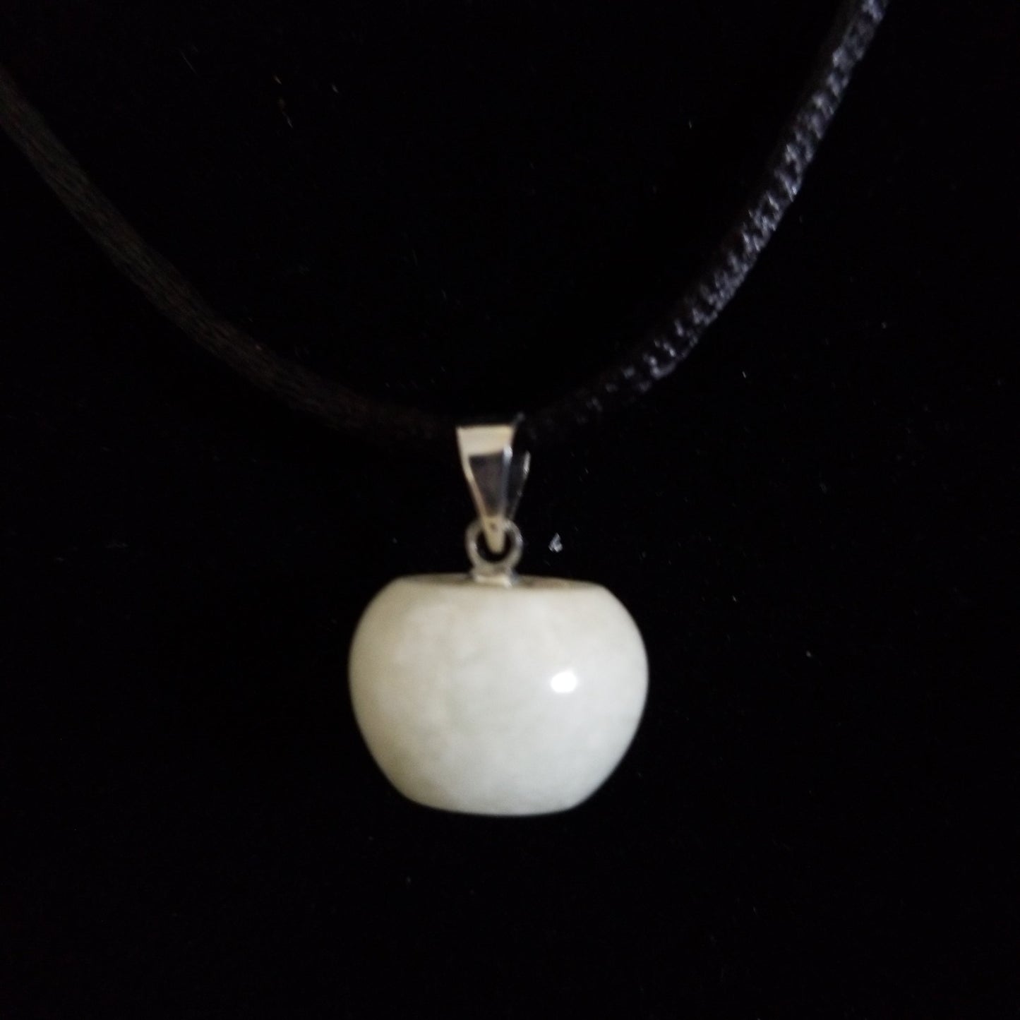 Milky quartz apple necklace