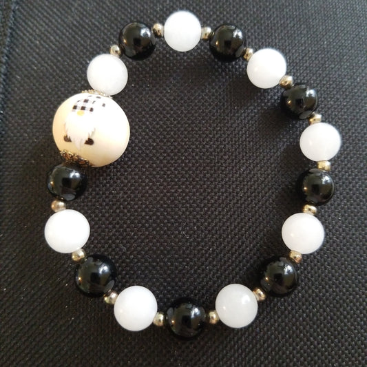 Black & white gnome bracelet