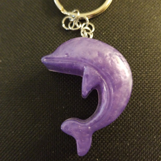 Purple dolphin keychain