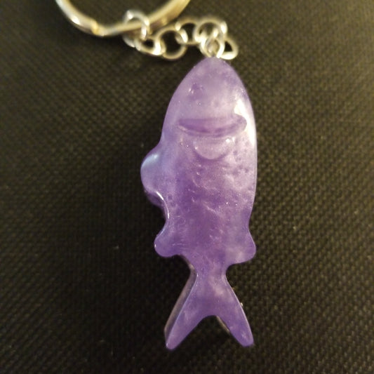 Purple fish keychain