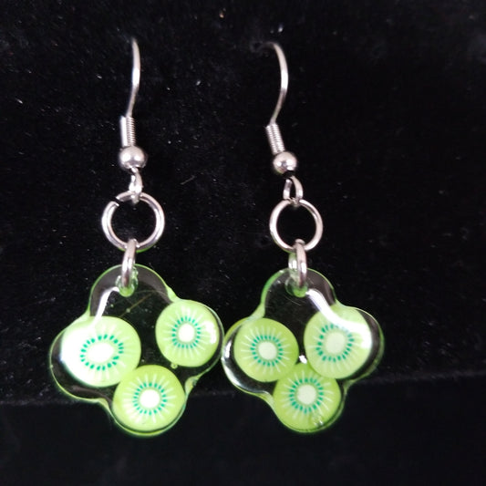 Kiwi clover earrings
