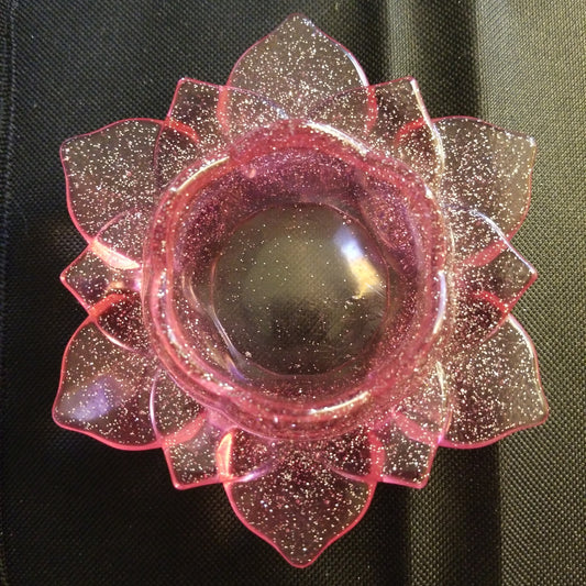 Pink lotus candle holder