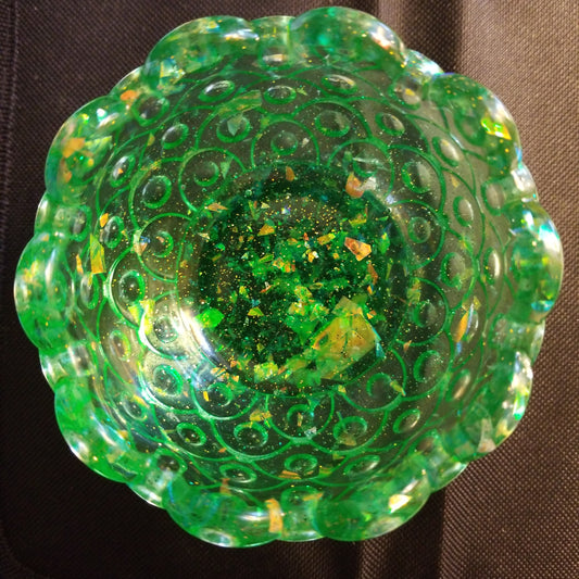 Green peacock bowl