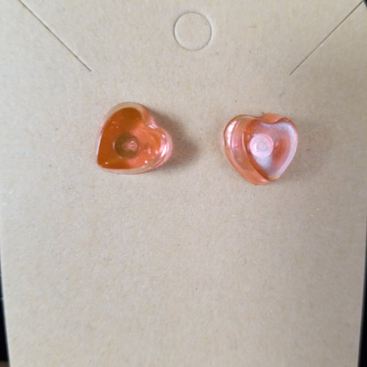 Small red heart earrings