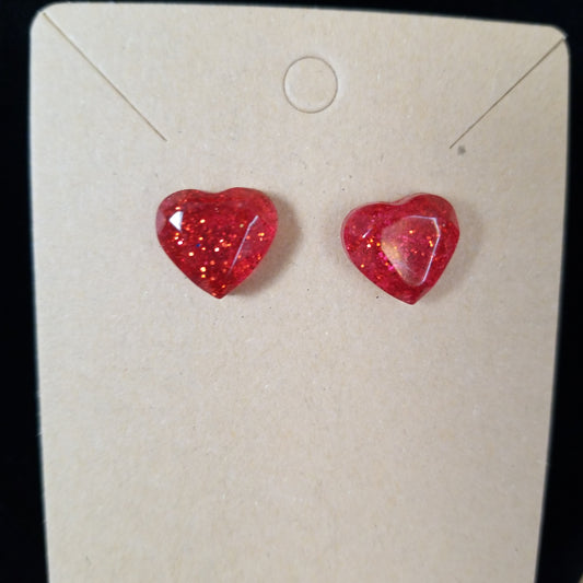 Red heart earrings