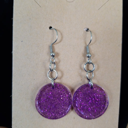 Purple circle earrings