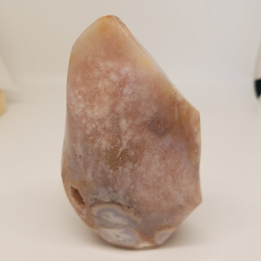 Pink flower agate flame #35